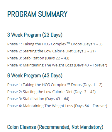 hcg complex diet plan